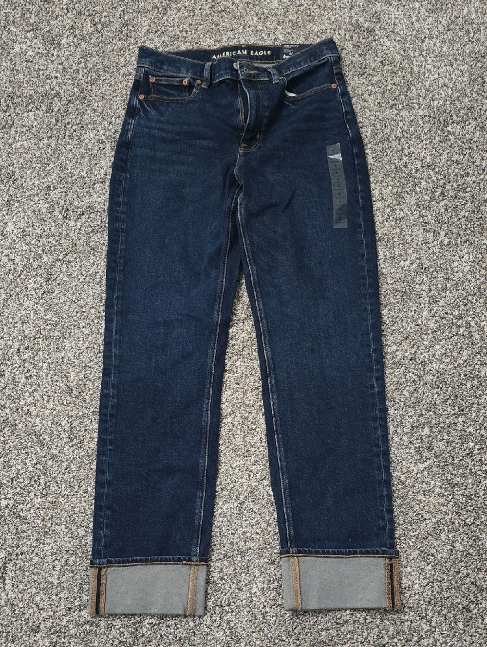 American Eagle Outfitters Womens Dark Blue Straight Jeans